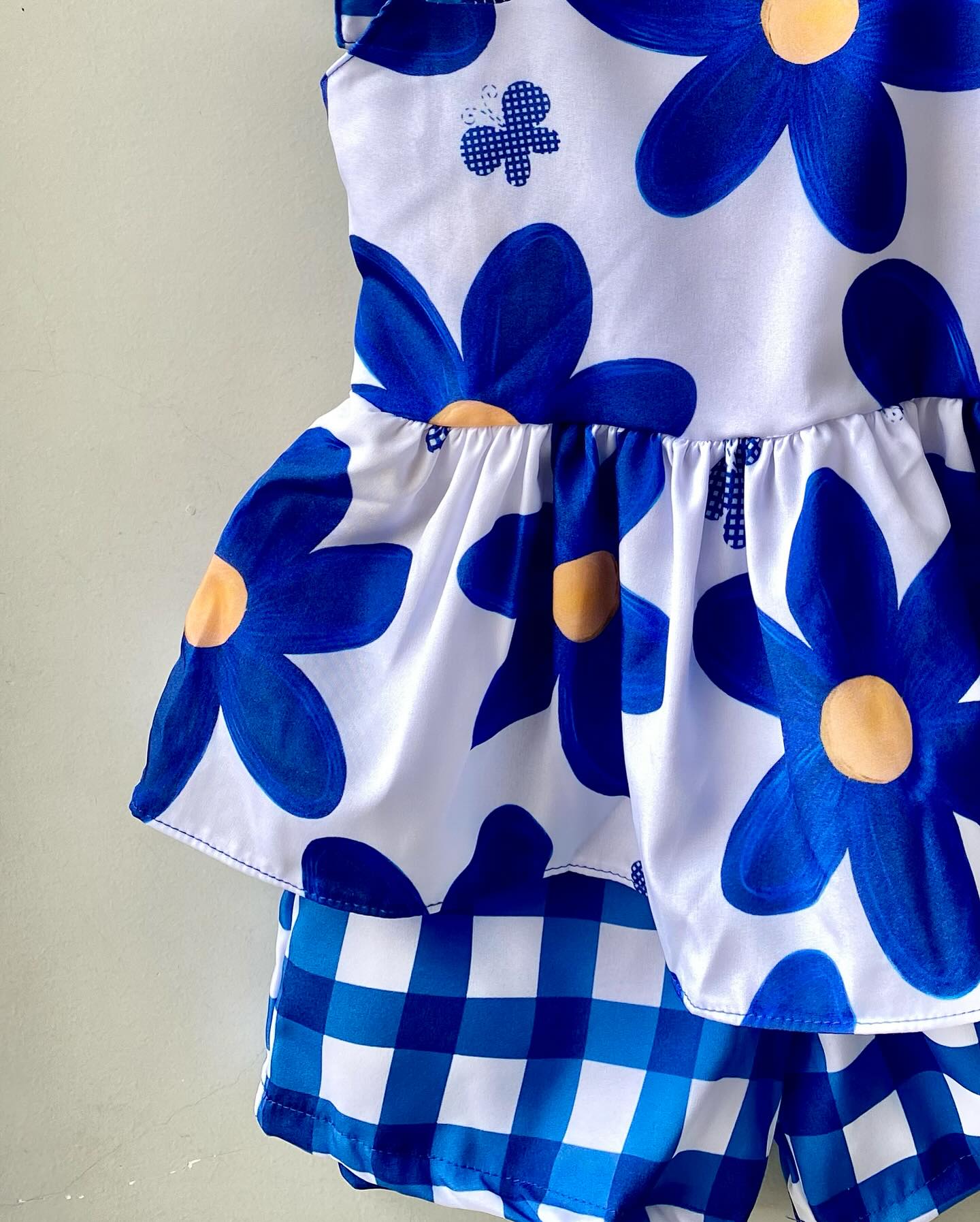 Conjunto Floral Azul